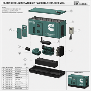 Groupe électrogène diesel Cummins triphasé 20 kVA-80 kVA, certifié CE ISO, silencieux, démarrage automatique et à distance, pour usage domestique, avec ATS - Product Image 6