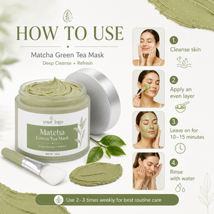 Mascarilla de Barro Volcánico con Té Verde OEM, Limpieza Profunda, Absorbe el Exceso de Grasa, Purifica los Poros, Elimina Puntos Negros, Suaviza y Refresca la Piel - Product Image 6