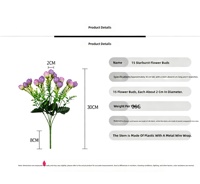 15 Têtes de Fleurs Artificielles en Soie en Forme de Bouton d'Étoile pour Décoration Intérieure - Mini Boutons de Rose, Boutons de Thé, Boutons de Perle - Parfaits pour les Arrangements Floraux et les Séances Photo