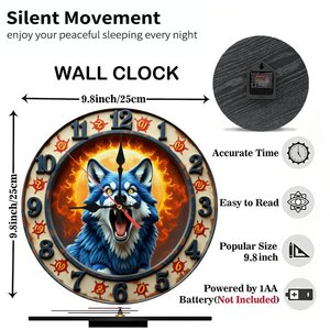 Round Wooden Wall <b>Clock</b> 25Cm Rustic Silent Non Ticking Farmhouse Home Decor - Product Image 2