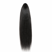 Queue de cheval à clipser 100% cheveux humains Yaki lisses, cheveux humains Remy véritables