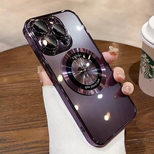 Cover posteriore in TPU trasparente placcato di lusso per <span class=keywords><strong>iPhone</strong></span> <span class=keywords><strong>13</strong></span> 16 <span class=keywords><strong>Pro</strong></span> Max elegante custodia magnetica per cellulare con pellicola protettiva - Product Image 6