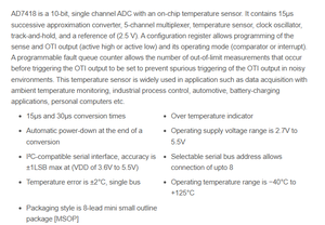 Circuit intégré TAIYAN AD7418ARMZ, contrôle de processus industriel, -40°C à 125°C, 8 broches, 2 canaux - Product Image 6