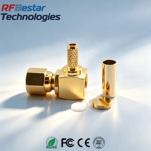 Conector Hembra SMC de Ángulo Recto (90 Grados) de Baja Pérdida para Cable RG174 RG316 LMR100, Entrega Rápida, <span class=keywords><strong>Comprar</strong></span> Ahora - Product Image 1