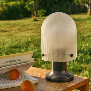USB-oplaadbare tafellamp met Deense glazen kap, design, decoratieve sfeerverlichting voor slaapkamer, nachtkastje, restaurant, café - Product Image 5