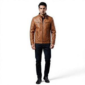 Chaqueta de cuero para hombre, estilo universitario, nueva moda casual, transpirable, con forro de felpa, para primavera y otoño, con capucha, cuello alto y logo frontal, corte ajustado. - Product Image 1