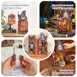 Tonecheer Cadeau d'Halloween : Plateforme Magique, Baguette Magique et Lampe LED 3D à Double Mode Tactile, Livre Puzzle 3D pour la Décoration d'Angle – Vente en Gros pour Magasins de Cadeaux d'Halloween - Product Image 2