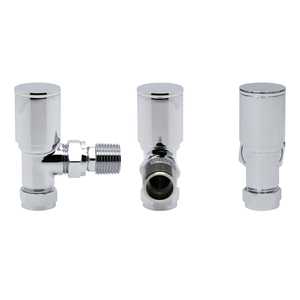 Anh Angled Brass tản nhiệt van cặp Chrome sưởi ấm kiểm soát nhiệt độ nén doanh - Product Image 1