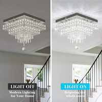 Lustre moderne carré en cristal à facettes, luminaire suspendu de luxe pour la décoration intérieure, salon, hôtel, restaurant