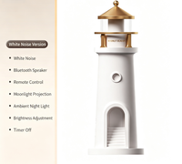 Lampe de table transfrontalière à détection corporelle, avec projection de phare et lune, lumière d'ambiance nocturne et haut-parleur intégré, pour décoration