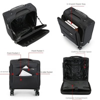 Valise de voyage JMHZ01 en tissu Oxford, coque souple, légère, bagage à main, serrure douanière, fermeture éclair anti-explosion, 18/16 pouces