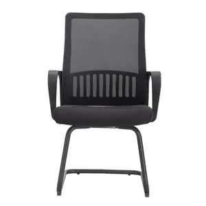 Оптовая цена, средней спинки, металлическая рама, обивка, сетчатый офисный стул для конференций без колес