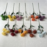 Fleurs artificielles en plastique en forme de pissenlit à 3 têtes, type moulin à vent, pour la décoration intérieure et les accessoires de mariage