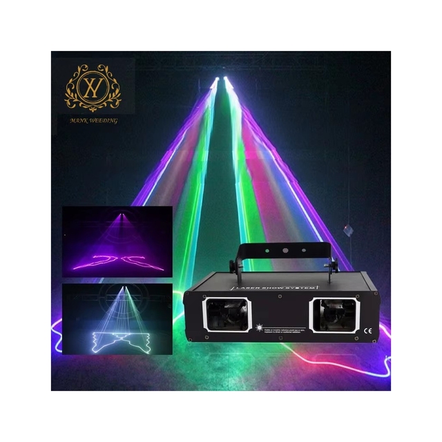 Double Headed Full-color Laser Light Red Blue Green Multi-color Laser Spotlight Stage Light for Wedding Party Bar KTV