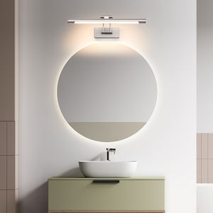 Lámpara de pared moderna para baño con luz LED regulable y pantalla blanca. - Product Image 4