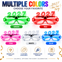 Lunettes de Nouvel An lumineuses 2027, lunettes LED pour fête, accessoires de déguisement originaux, vente en gros