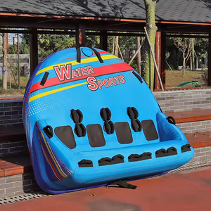 Tube remorquable gonflable de sport aquatique pour la couverture en nylon résistante de bateau avec la <span class=keywords><strong>poignée</strong></span> rembourrée de valve d'air de sécurité d'ailerons de traversin de fermeture à glissière - Product Image 3