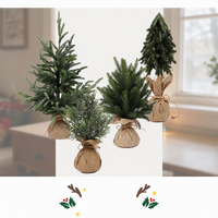 Sapin de Noël artificiel en tissu de 17 pouces, type Pin de Norfolk, pour la décoration de la maison, des fêtes et des restaurants