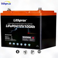 12V 100Ah LiFePO4 Baterai Lithium Isi Ulang dengan Pengosongan Daya Rendah untuk Golf Cart, Motor Trolling, Marine, RV, Solar, Cadangan Daya Rumah, Bluetooth, Pemanas
