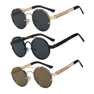 Bán buôn Vòng steampunk Sunglasses For Men Retro <span class=keywords><strong>Vintage</strong></span> Kim loại Punk Clip-on Sun <span class=keywords><strong>Glasses</strong></span> với UV400 ống kính - Product Image 1