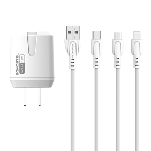 Adaptador de <span class=keywords><strong>cargador</strong></span> de teléfono móvil SMS-A139 para Iphone <span class=keywords><strong>Samsung</strong></span> <span class=keywords><strong>Cargador</strong></span> de pared rápido con cables USB 2 En 1 Cargadores - Product Image 5