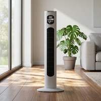 Ventilateur tour électrique sans pales de style moderne, 38 pouces, télécommande, 50W, 3 vitesses, minuterie 12H, silencieux, économie d'énergie, grand débit d'air pour