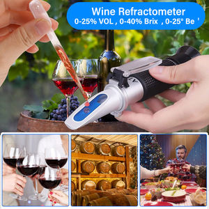 Kualitas Tinggi 3 In 1 Hand Held Grape & Alkohol <span class=keywords><strong>Refractometer</strong></span> untuk Para Pembuat Anggur Memiliki Tiga Timbangan (0-25% Vol , 0-40% Brix,0-22Baume) - Product Image 6