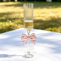 Nouvelles flûtes à champagne en verre transparent avec un design unique et un joli nœud, pour bar, mariage