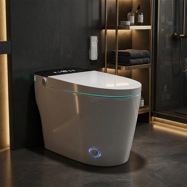 Smart Sanitary Ware Bathroom Wc Intelligent Electric Elongated Toilet Automatic Flush Foot Sensor Smart Bidet Toilets Bowl
