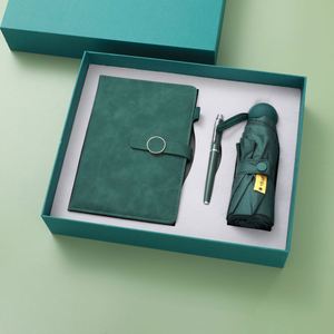 Custom Diary PU Leather Notebook <b>Journal</b> for Gift Promotional Business Corporate Note Book with Pen Automatic Umbrella Gift Sets - Product Image 1