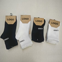 3 paires de chaussettes de sport pour hommes en coton avec logo personnalisé brodé et étiquette en papier