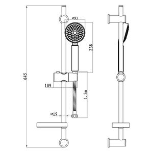 Set Completo di Accessori per Doccia Sinnai, Set Hardware Premium per Bagno - Product Image 2
