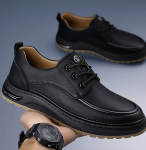 Chaussures décontractées noires à lacets pour hommes, style bateau, en similicuir, à bout rond, pour le bureau et le quotidien – Vente en gros de chaussures classiques - Product Image 3