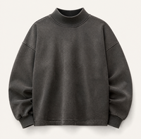 Vente en gros directe d'usine, sweat-shirt à col roulé vintage en coton mélangé pour hommes, logo personnalisé avec plusieurs options de personnalisation