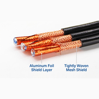 Cable RVVP blindado de tamaño conductor personalizado, con conductor de cobre trenzado sin oxígeno, clasificación de 300V, con blindaje flexible.