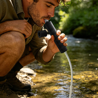 Coolway Paille filtrante à eau manuelle, personnelle, portable, à charbon actif, écologique, pour extérieur, urgence et randonnée, capacité 1000L