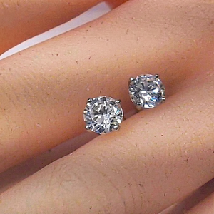 Tishya Diamond Unisex Moissanite <b>Stud</b> Earrings Gold Plated 925 Sterling <b>Silver</b> Trendy Gift Jewelry - Product Image 1