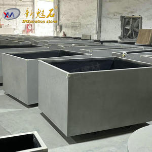 Nuevos Maceteros Cuadrados de Hormigón para Exteriores, Color Gris Claro, GRC UHPC, para Uso en Hogares y Aeropuertos - Product Image 4