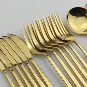 Vaisselle de luxe en or et argent, vaisselle en acier inoxydable, cuillères, fourchettes, couteaux avec boîtes en bois, hôtel, mariages - Product Image 6