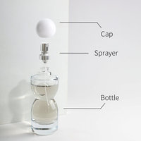 Botella de Perfume de Vidrio Transparente en Forma de Reloj de Arena, Recargable, con Acabado Mate, 80 ml, Bomba Plateada, Envase Cosmético de Lujo
