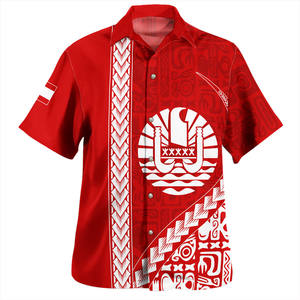 Chemise hawaïenne tahitienne personnalisée tatouages tribaux tahitiens Style chemise boutonnée à manches courtes livraison directe produits 2023 grande taille - Product Image 3