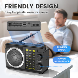 <span class=keywords><strong>Radio</strong></span> AM FM sans fil solaire, batterie AA, lecture de carte TF/<span class=keywords><strong>USB</strong></span>, <span class=keywords><strong>rechargeable</strong></span> par <span class=keywords><strong>USB</strong></span>-C, <span class=keywords><strong>radio</strong></span> transistor portable avec lampe torche - Product Image 6