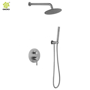 In <span class=keywords><strong>acciaio</strong></span> <span class=keywords><strong>inox</strong></span> 304 rotondo della testa di acquazzone bagno incasso <span class=keywords><strong>doccia</strong></span> calda e fredda miscelatore - Product Image 1