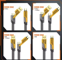 Câble de données USB à chargement rapide 4 en 1 Câble multifonction à blindage tressé pour chargeur iPhone