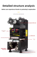 Machine de scellage manuelle en plastique pour gobelets, scelleuse automatique pour jus, lait et thé, pour boissons, état neuf, usage commercial