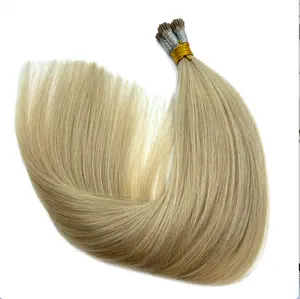 Pabrik grosir ditarik ganda kutikula Virgin Remy Keratin ujung rambut manusia ekstensi rambut I ujung rambut