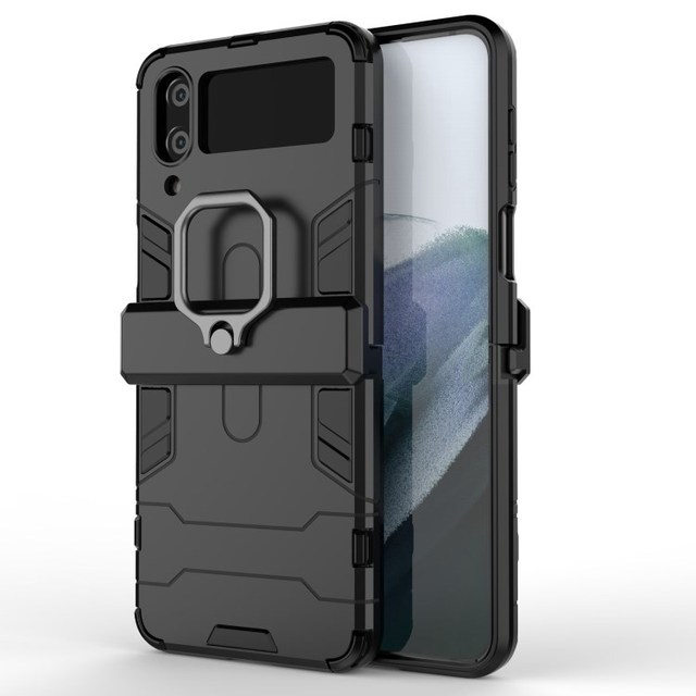 Full Protective Ring Holder Kickstand Armor Phone Case for Samsung Galaxy Z Flip 4 5G Shockproof Case
