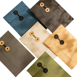 Lot De 5 Enveloppes Kraft Vintage Avec Fermeture Cordon - Pochette Rangement Secure Pour Documents - 11