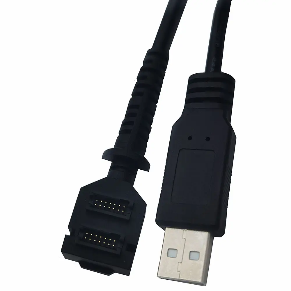 VeriFone VX820/VX810/VX805用の新製品ダブル14ピンIDC-USB2.0オスAプラグ電源ケーブル