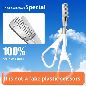 Ensemble de toilettage des <span class=keywords><strong>sourcils</strong></span> en acier inoxydable anti-rayures avec rasoir, <span class=keywords><strong>ciseaux</strong></span>, <span class=keywords><strong>peigne</strong></span> et <span class=keywords><strong>brosse</strong></span> - Conception portable - Product Image 4